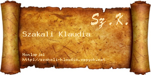 Szakali Klaudia névjegykártya
